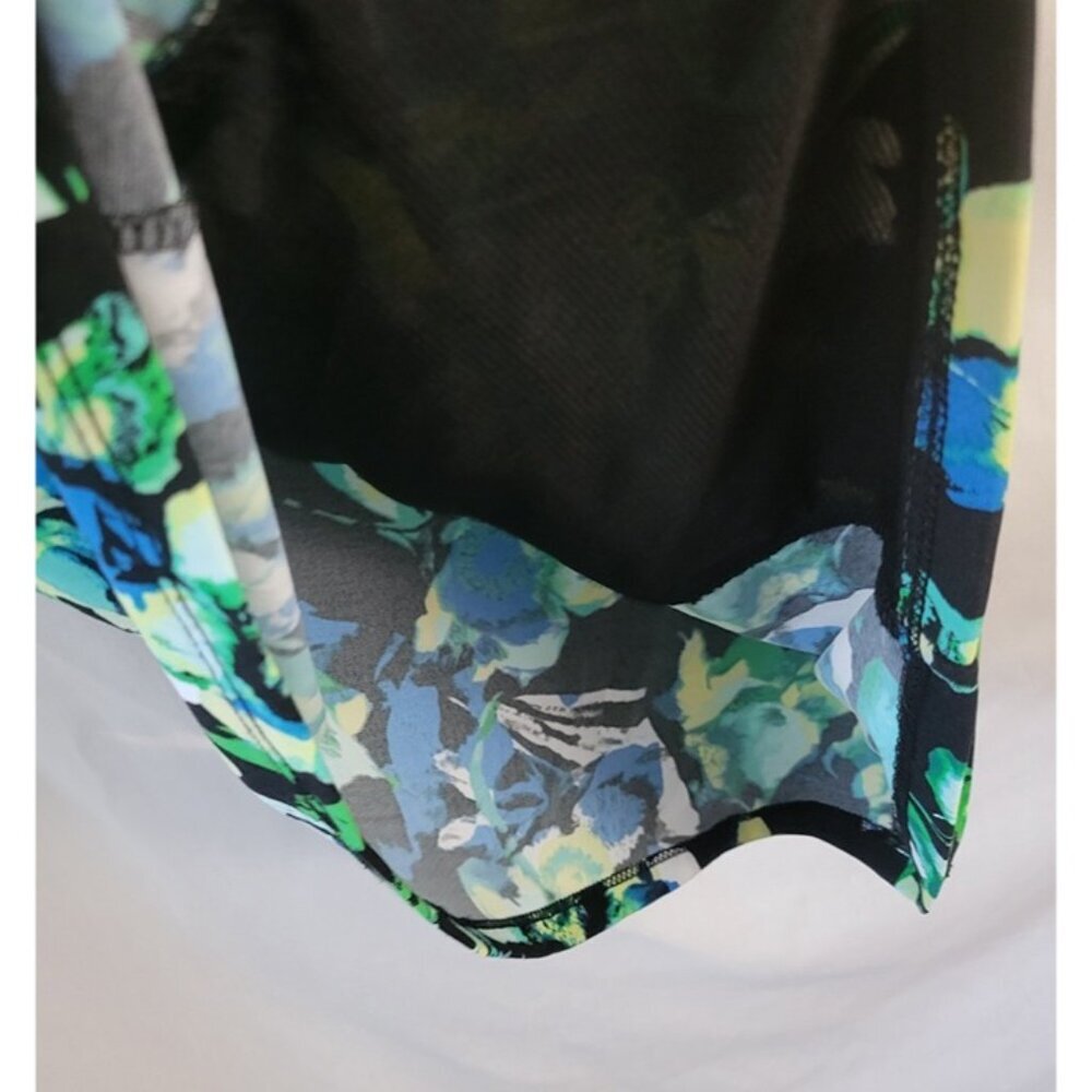 Style & Co Tank Floral Dressy Ruched Ruffled XL Colorful Classic lined stretch - Picture 6 of 10